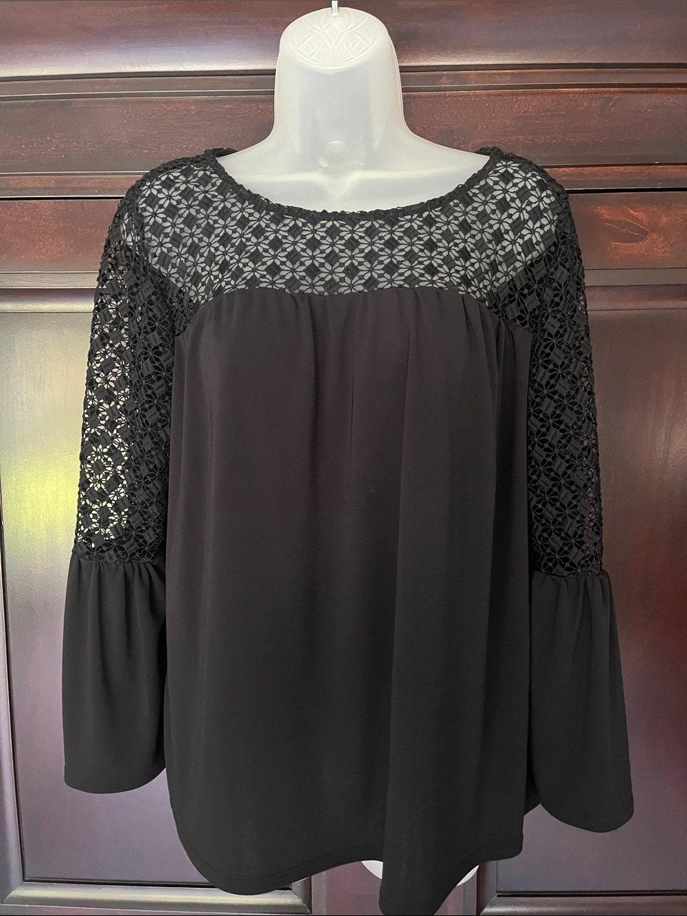 WHBM Crocheted Black Top